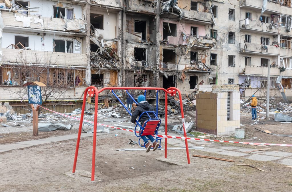 破壊されたキエフの住宅